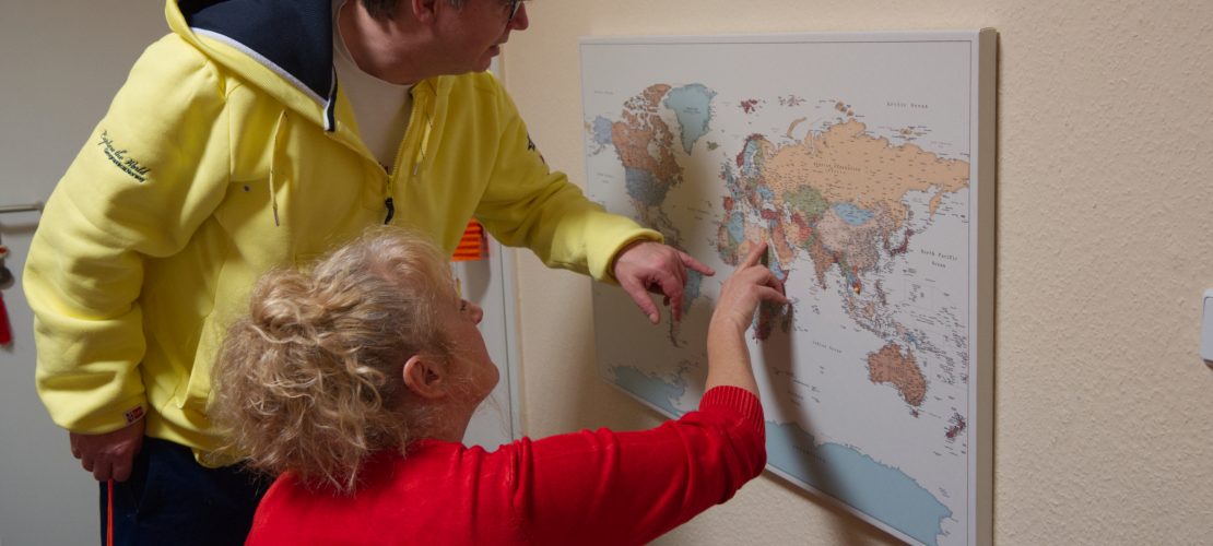 Pins setzen in die Weltkarte